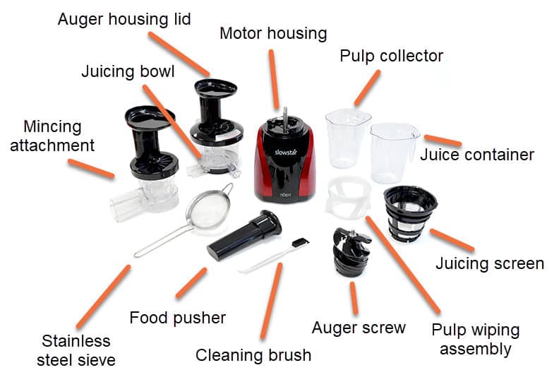 Diagram of Tribest Slowstar Slow Juicer SW parts