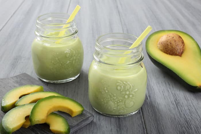 Image of avocado smoothie in two glasses