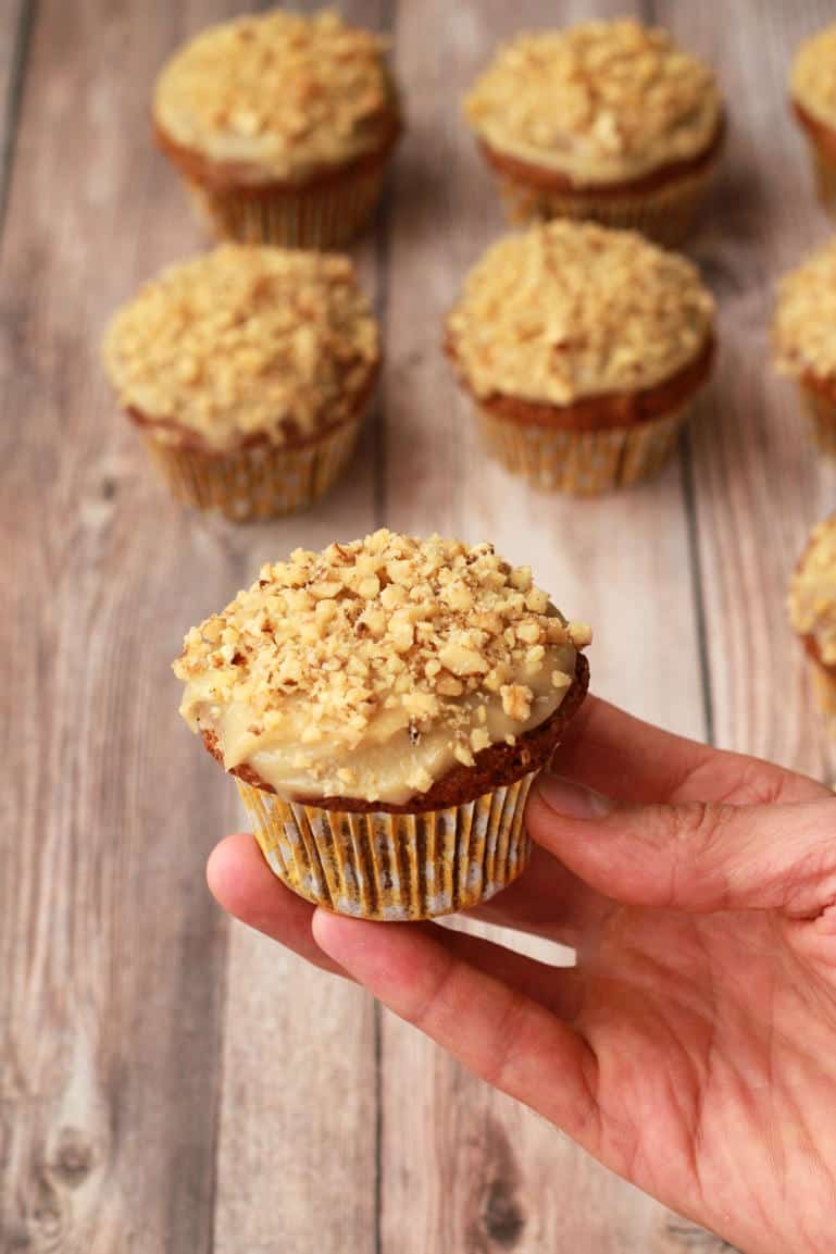 Carrot Cake Cupcakes with Cashew Cream Frosting