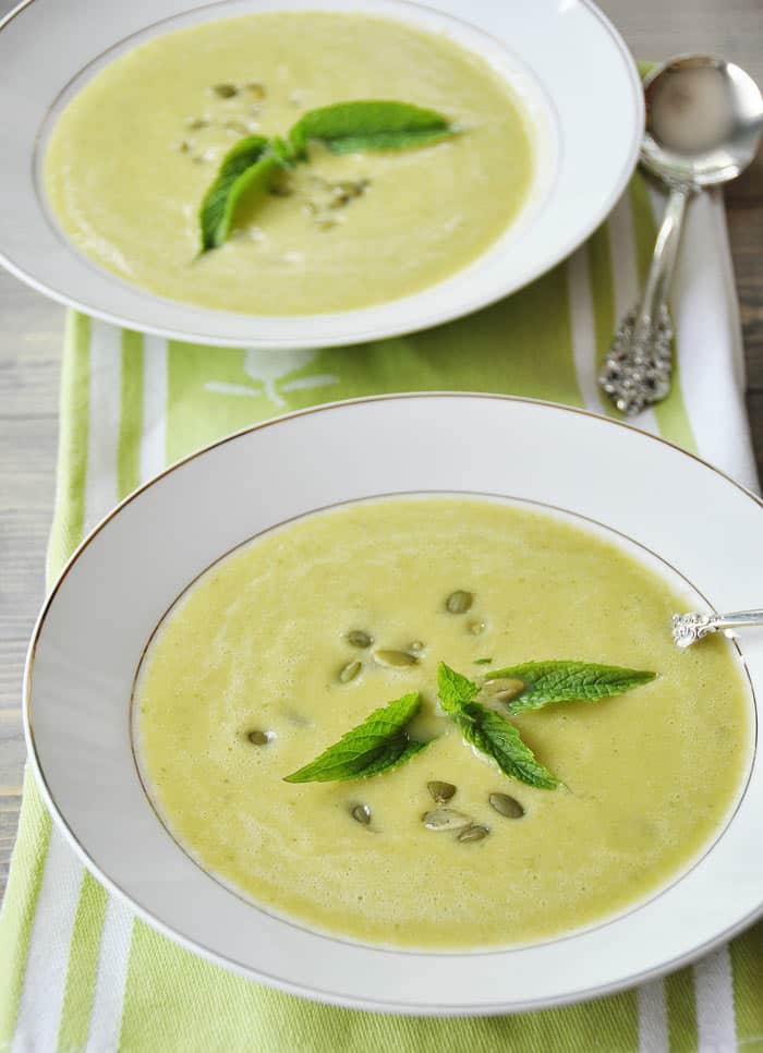 Chilled Vegan Zucchini and Sage Soup