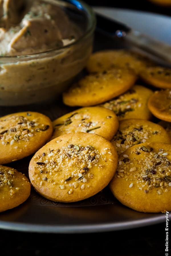 Dukkah Sprinkled Chickpea Crackers