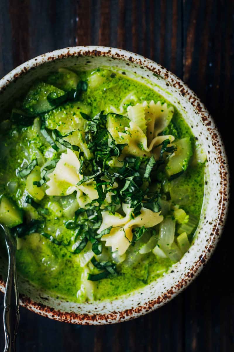 Green Pesto Vegetable Soup