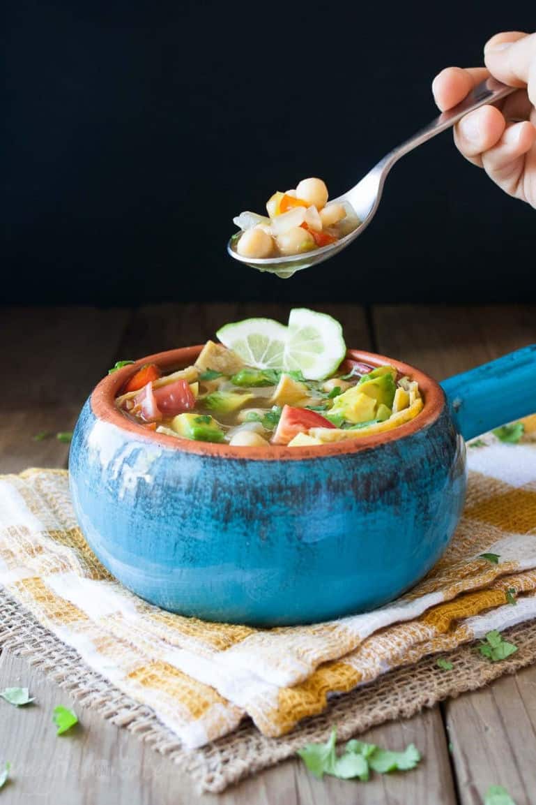 Mexican Tequila Lime Chickpea Soup (Gluten Free)