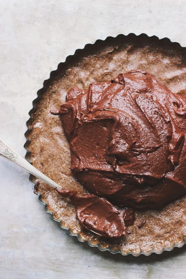 Raw Chocolate Tart with Cashew Coffee Crust