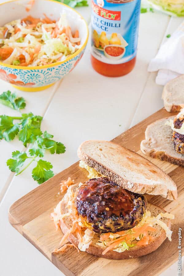 Thai Pumpkin Black Rice Burgers