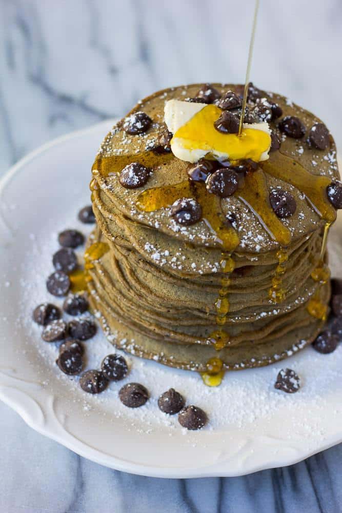 1 Bowl Double Chocolate Chip Pancakes