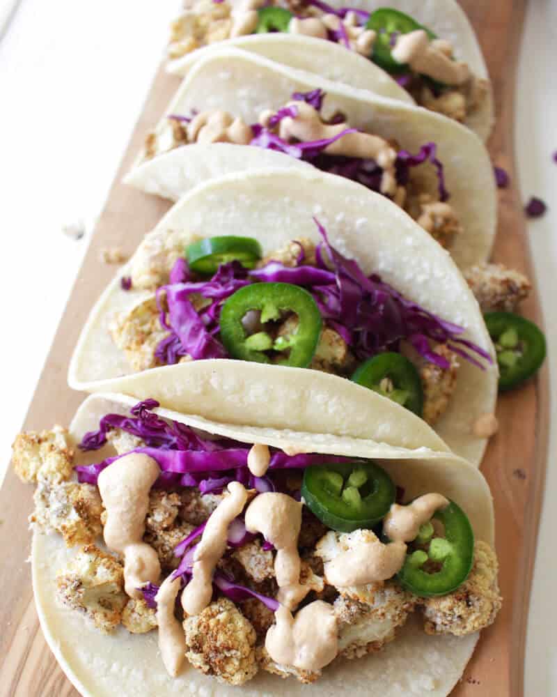 Air Fryer Breaded Cauliflower Tacos