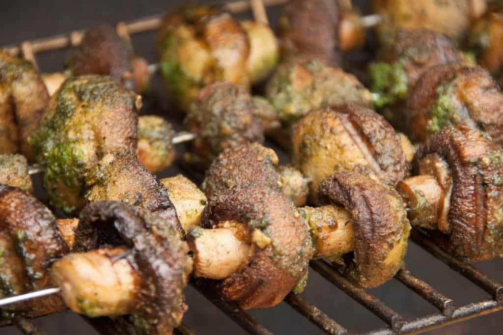 Barbecued Garlicky Mushroom Kebabs