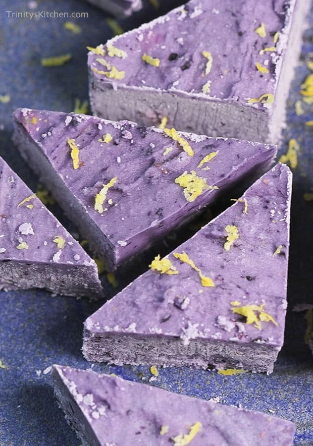 Blueberry & Lemon Fudge with creamed coconut