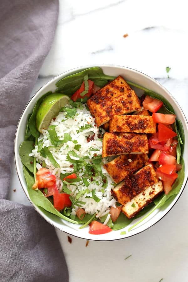 Cajun Tofu With Cilantro Lime Rice