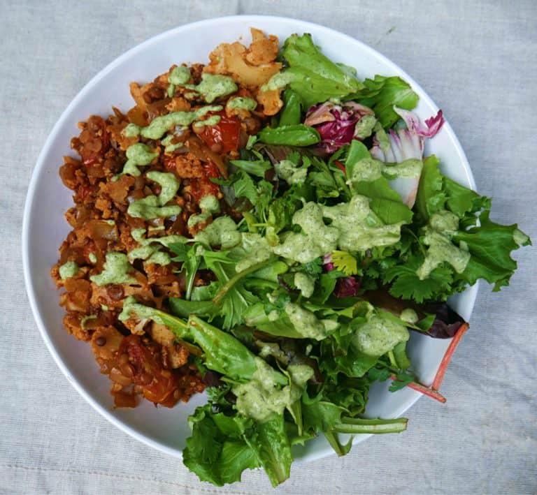 Cauliflower Lentil Stew with Tzatziki Recipe