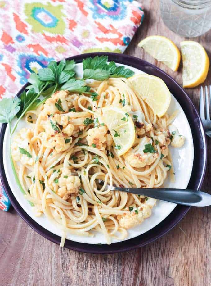 Cauliflower Scampi in Lemon Garlic White Wine Sauce