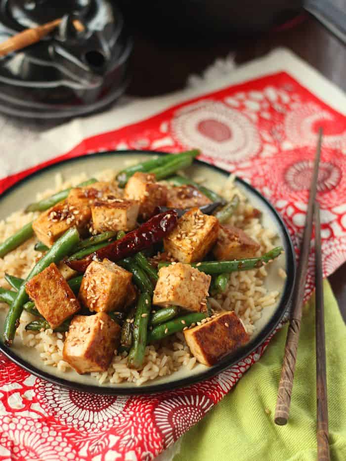 Chinese Garlic Tofu Stir-Fry