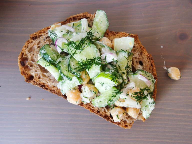 Creamy Cucumber Salad With Chickpeas And Fresh Dill