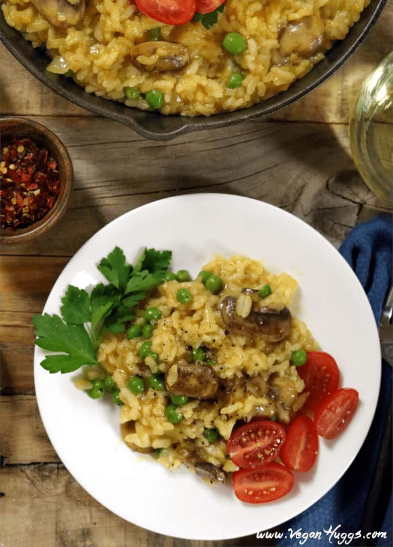 Creamy Mushroom Risotto with Peas