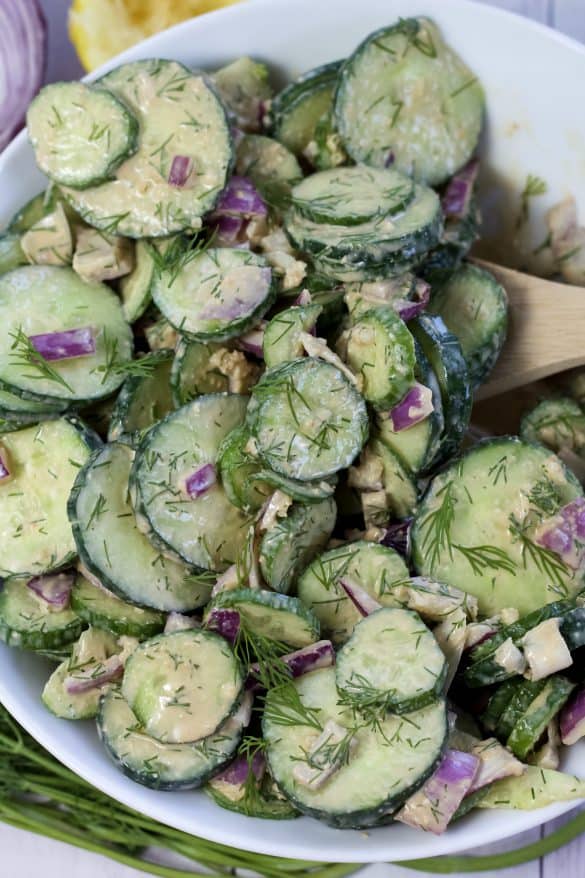 Cucumber Salad with Creamy Ranch Dressing
