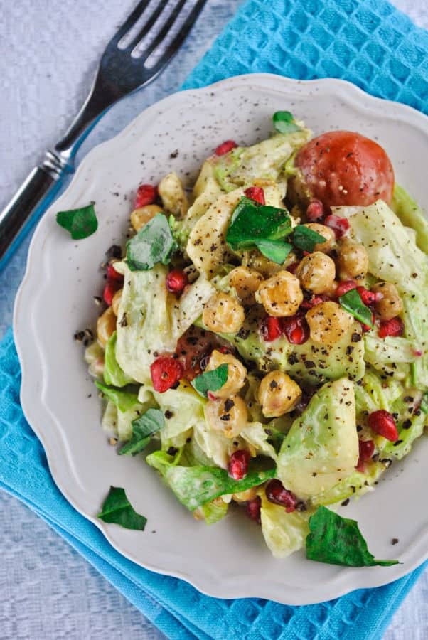 Curried Chickpea And Avocado Salad With Pomegranate