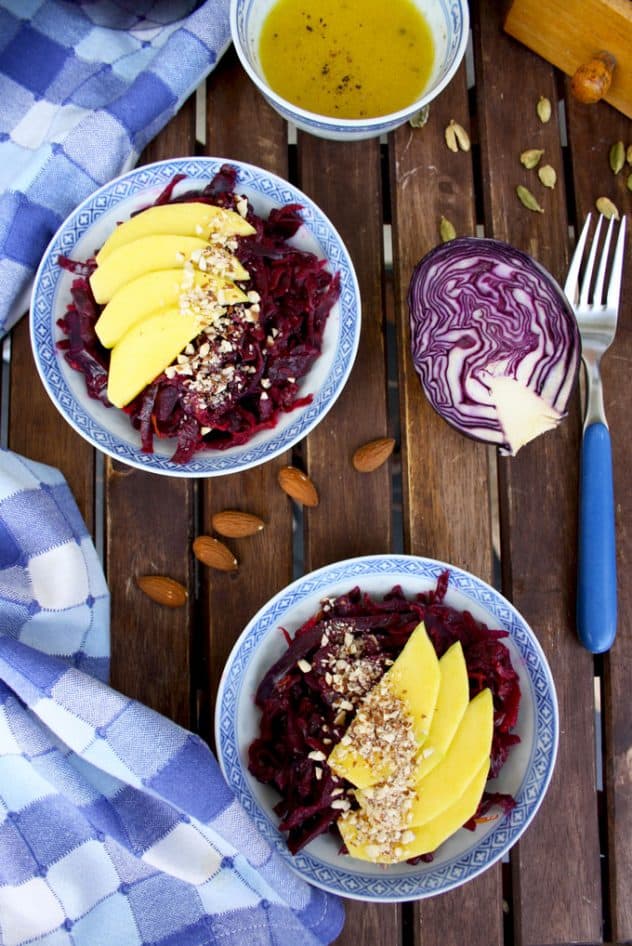 Easy Sauerkraut Salad with Mango and Almonds