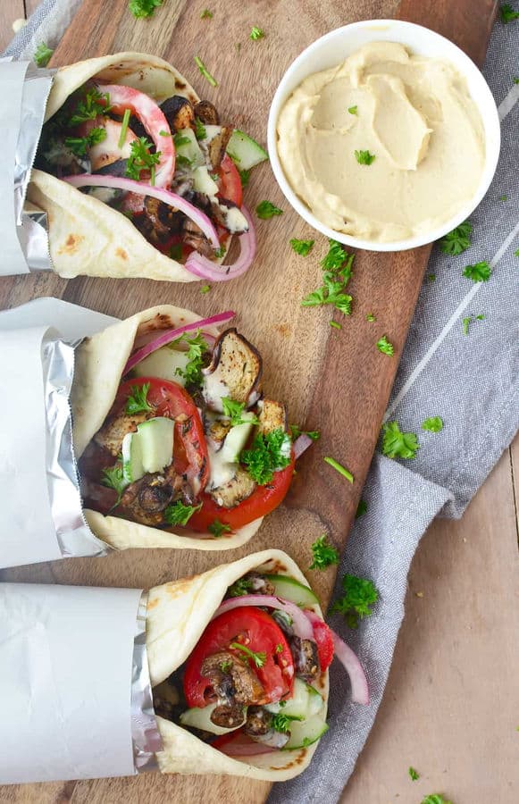 Eggplant Gyros with Za'atar and Red Wine Vinegar