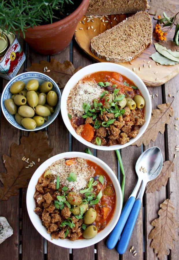 Grain Stew with Sweet Potatoes, Hazelnuts and Crispy Bread Crumbs