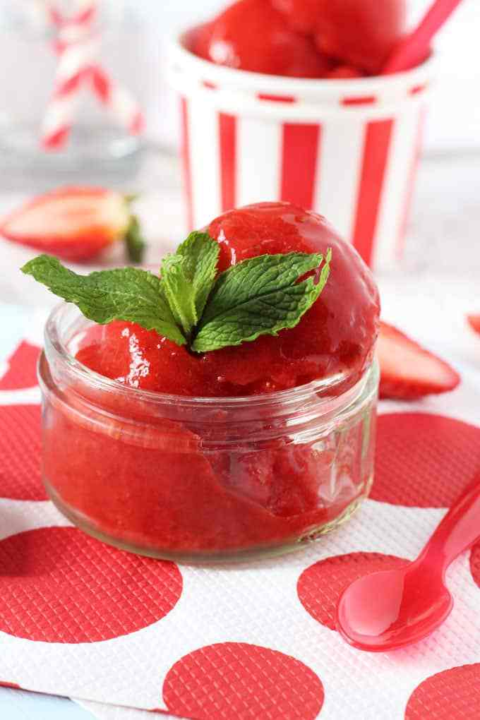 Healthy Strawberry Sorbet