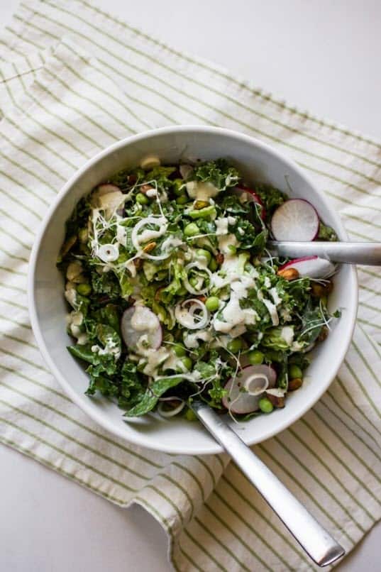 Hemp Seed Dressing With A Spring Salad