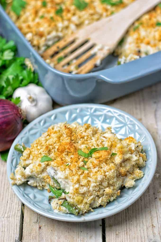 Mashed Cauliflower Green Bean Casserole