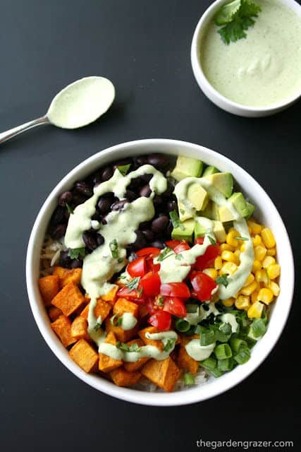 Mexican Sweet Potato Bowl with Cashew-Lime Cream