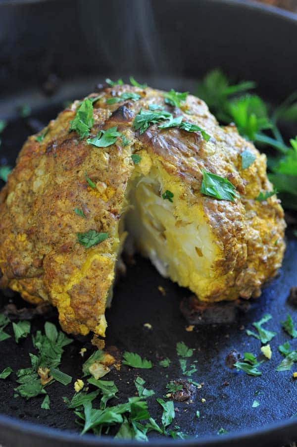 Middle Eastern Spiced Whole Roasted Cauliflower