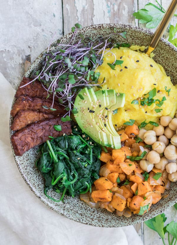 Nourishing Vegan Breakfast Bowl with Tempeh Bacon