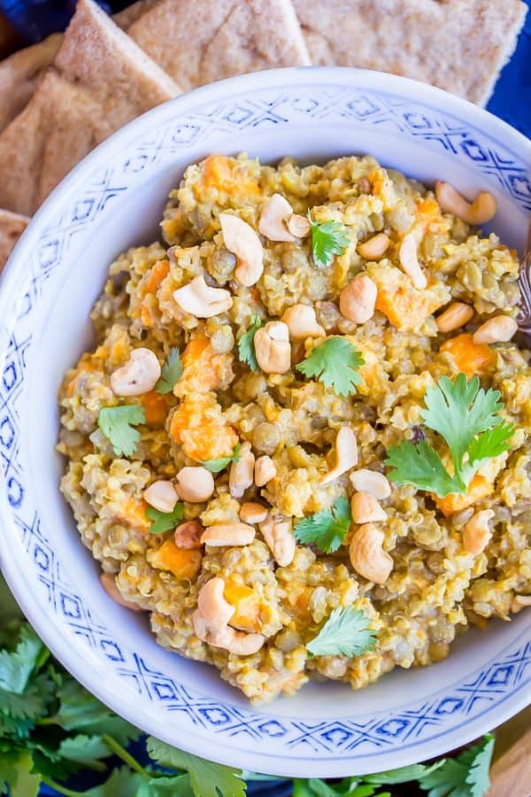 One-Pot Coconut Curry Quinoa Lentil & Sweet Potatoes