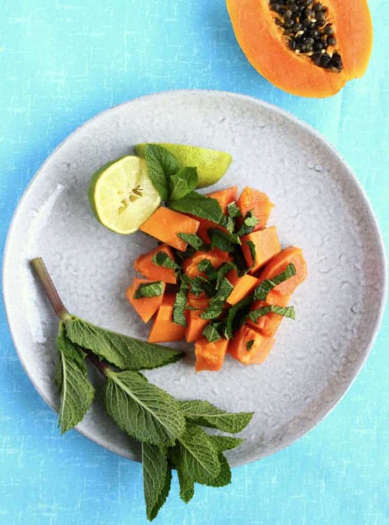 Papaya Mint Lime Salad