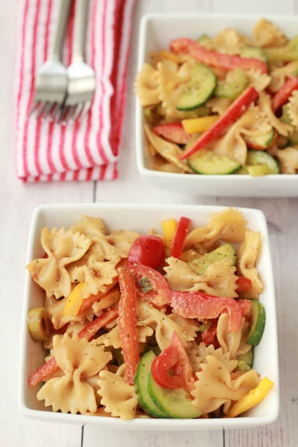 Pasta Salad with Bell Pepper and Cherry Tomatoes
