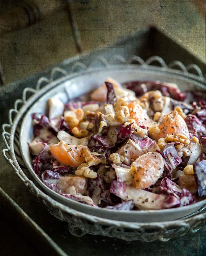 Radicchio, Fennel and Orange Healthy Dinner Salad with Tahini Dressing