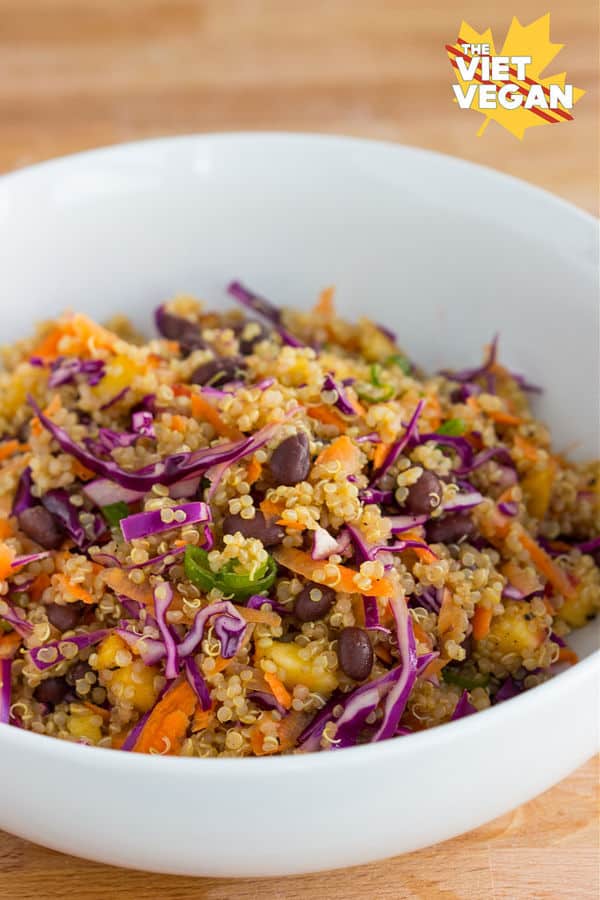 Rainbow Peach Quinoa Salad