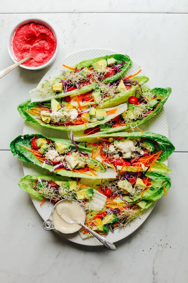 Rainbow “Raw-Maine” Taco Boats