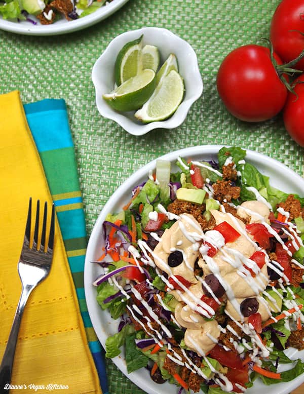 Raw Taco Salad with Spicy Chipotle Aioli and Cashew Sour Cream