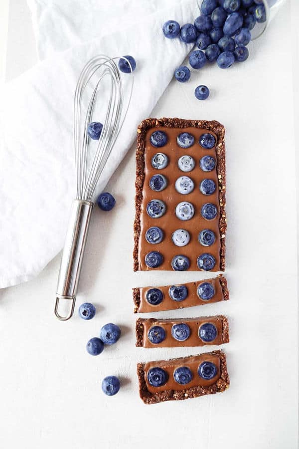 Raw Vegan Blueberry Chocolate Ganache Tart