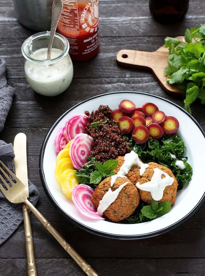 Red Lentil Falafel With Cashew Tzatziki