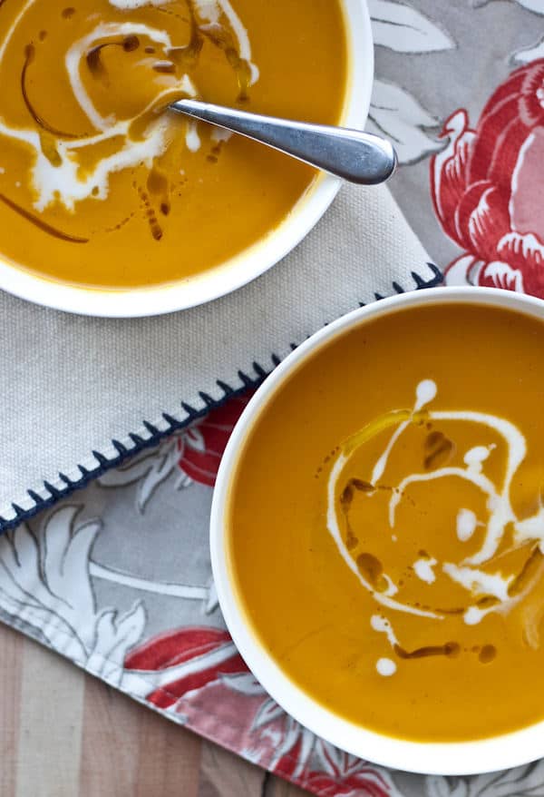 Roasted Acorn Squash and Sweet Potato Soup