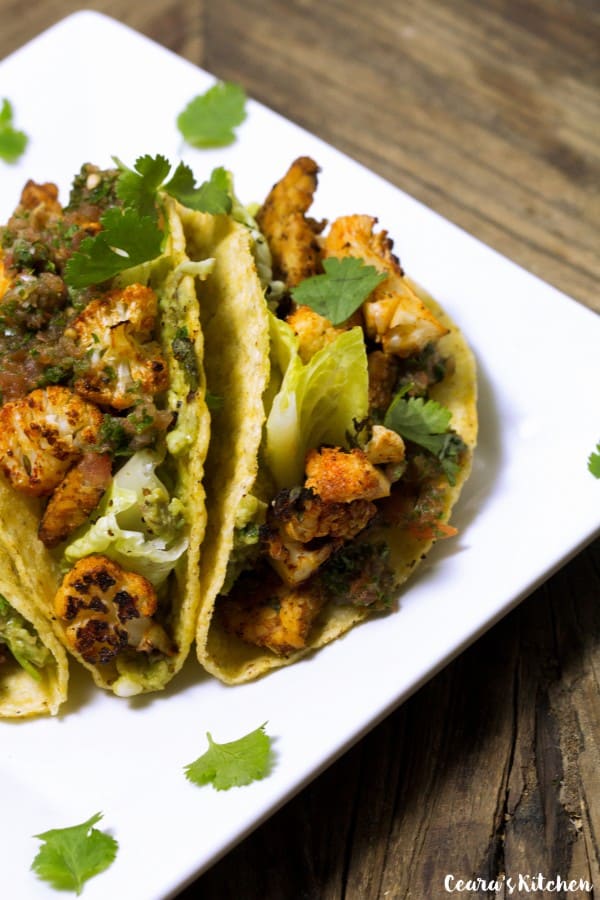 Roasted Cauliflower and Tempeh Tacos