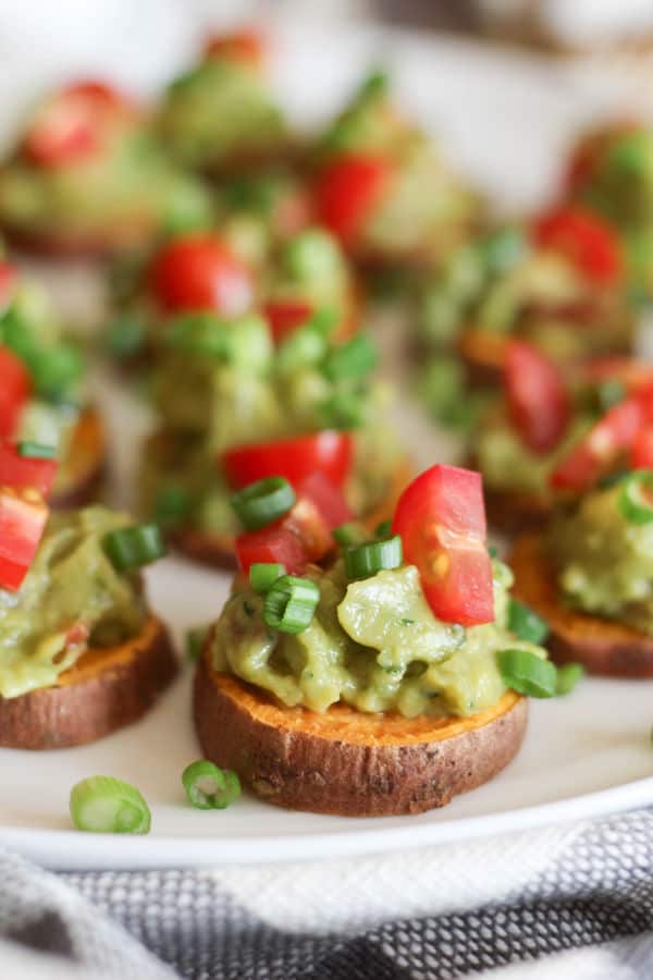 Roasted Sweet Potato Bites with Guacamole