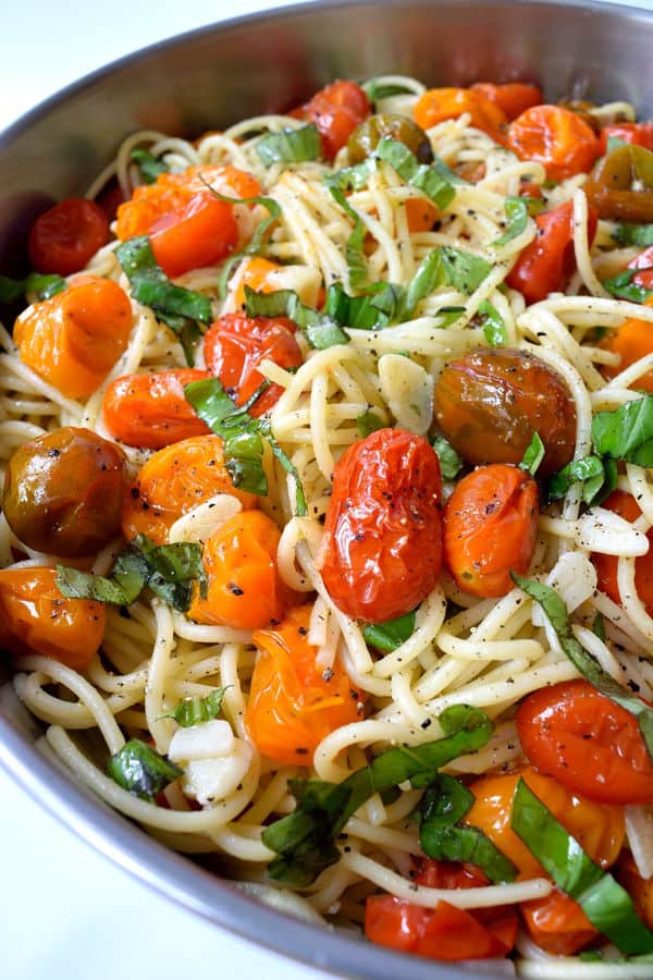 Roasted Tomato Pasta with Garlic and Basil