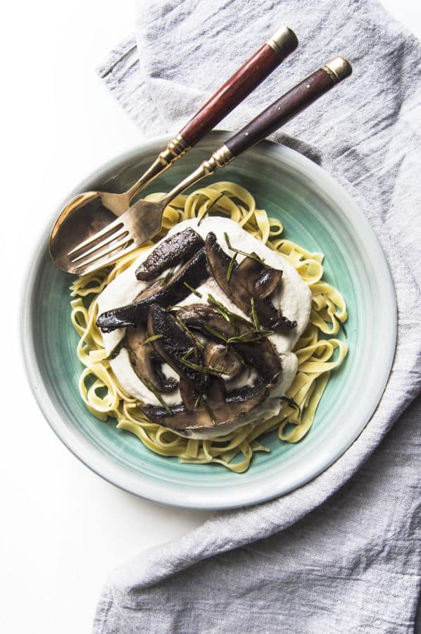 Rosemary Mushroom Tagliatelle with Cauliflower Cream