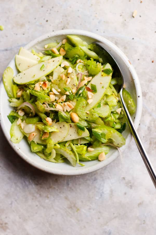 Savory Apple Salad With Celery + Peanuts