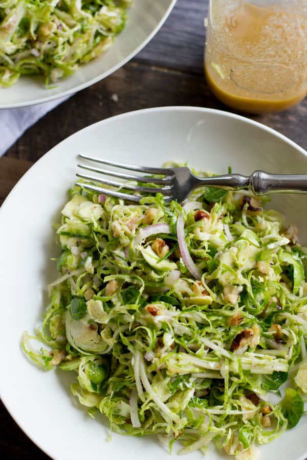 Shaved Brussels Sprout Salad With Apples And Walnuts