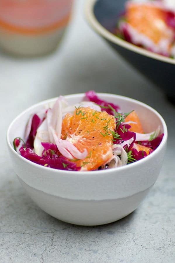 Shaved Fennel, Orange and Sauerkraut Salad