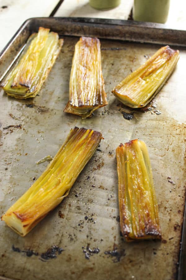 Simple Slow Roasted Leeks