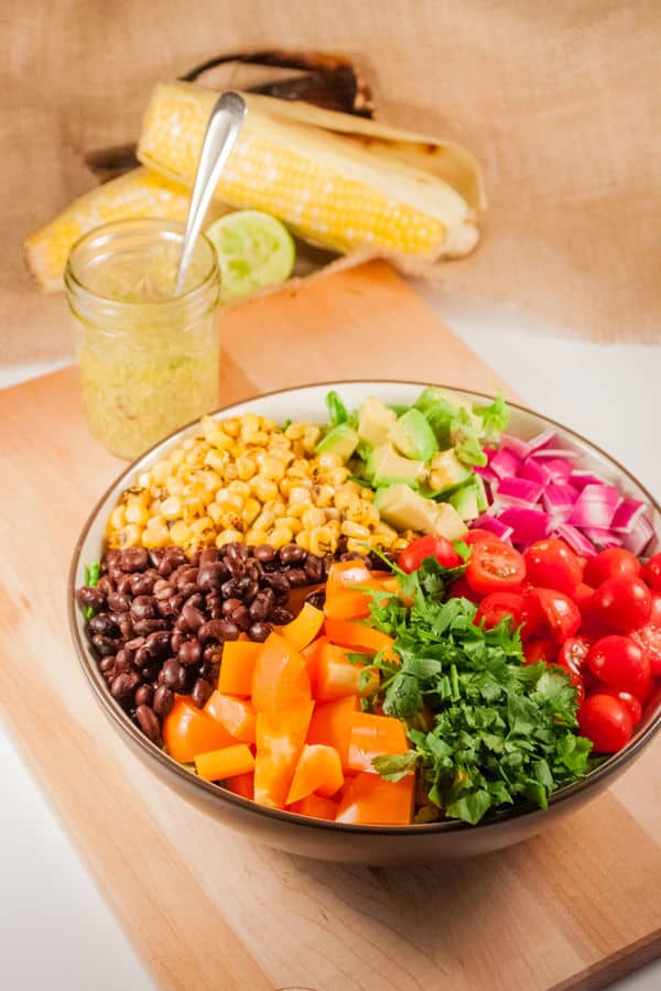 Southwest Salad with Creamy Avocado Chipotle Dressing