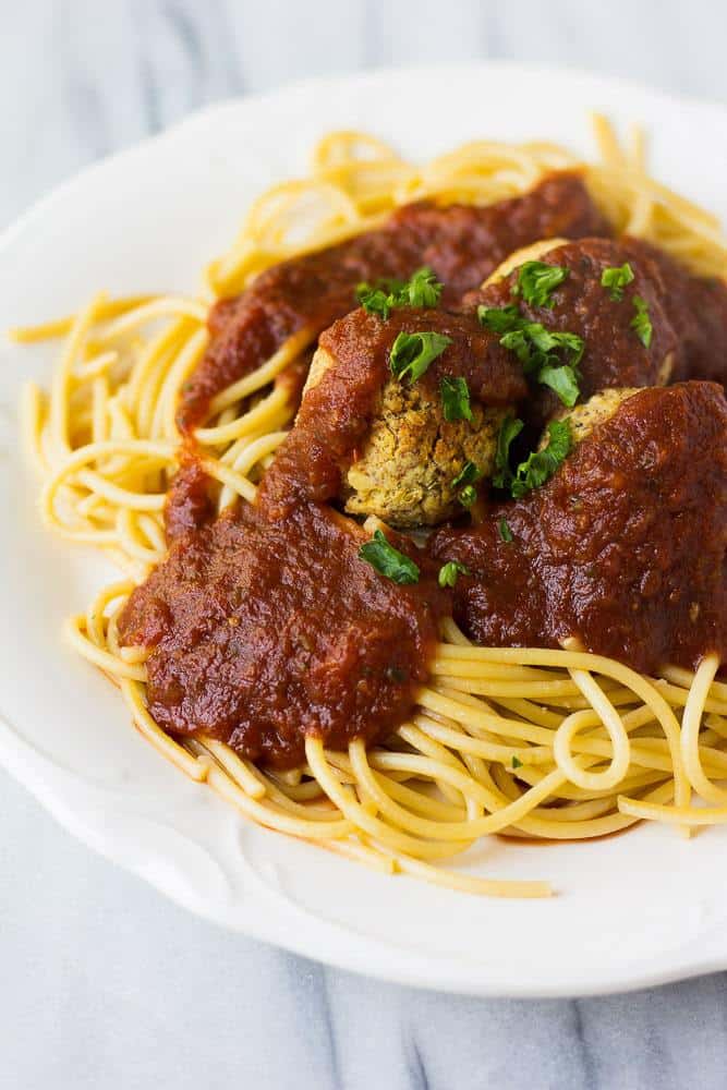 Spaghetti and Easy Vegan Meatballs